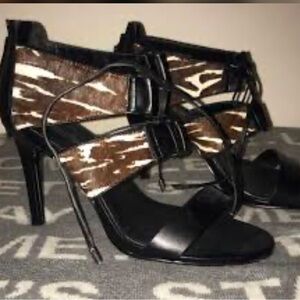 Charles by Charles David Chic Brown & White Zebra Animal Print 3.5”Heel Like New